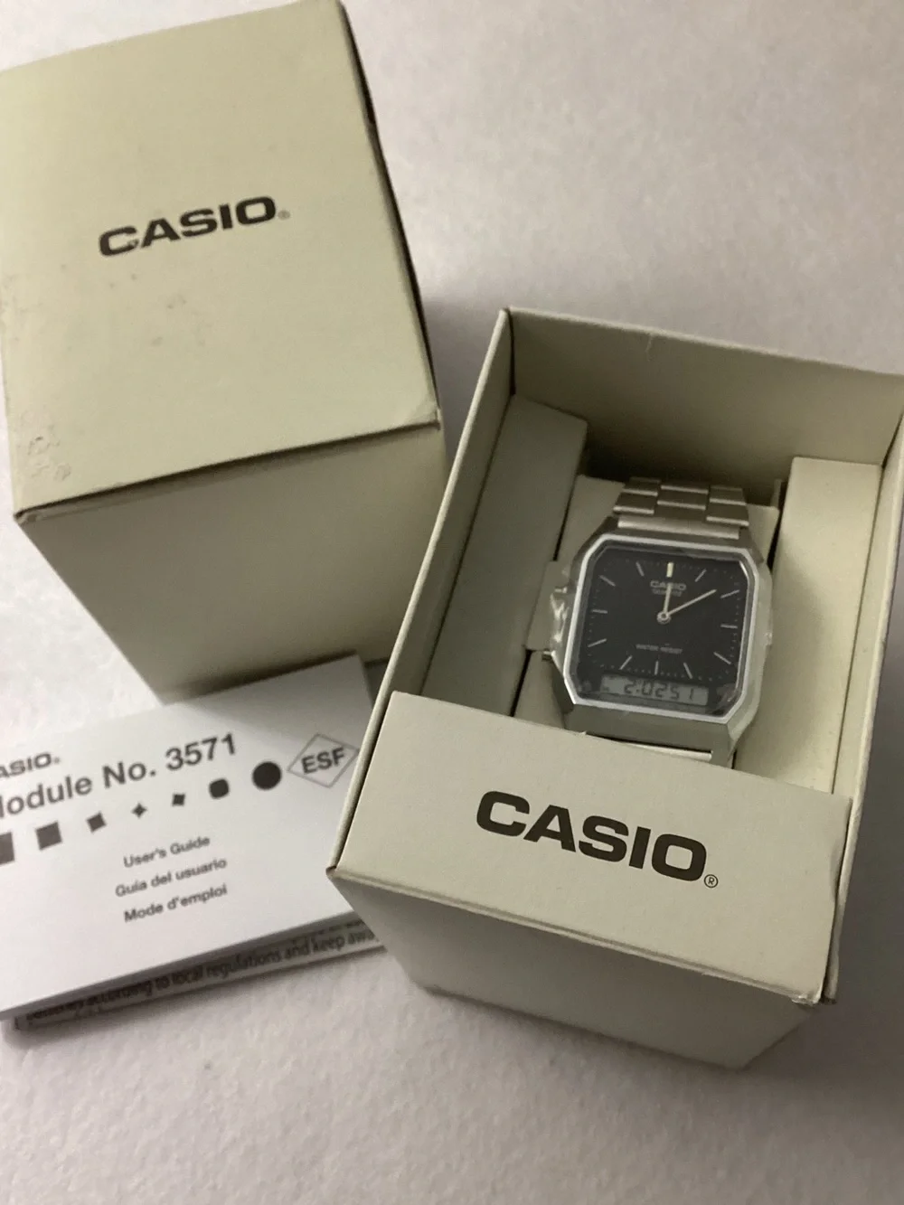 Casio Vintage Collection Unisex Analog Digital Stainless Steel Watch 29.8mm